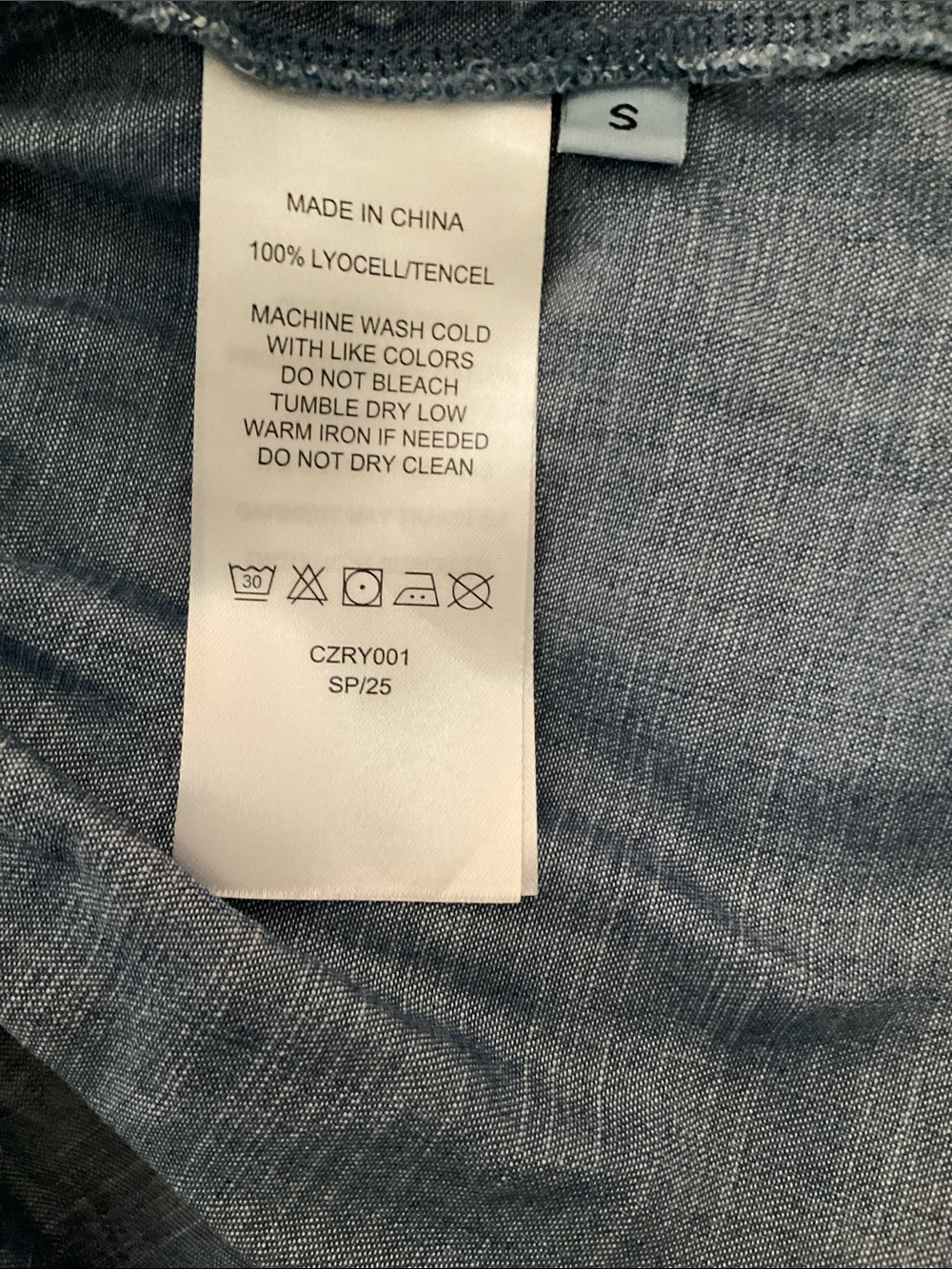 Quince Chambray Tiered Mini Dress Size S - Picture 6 of 11